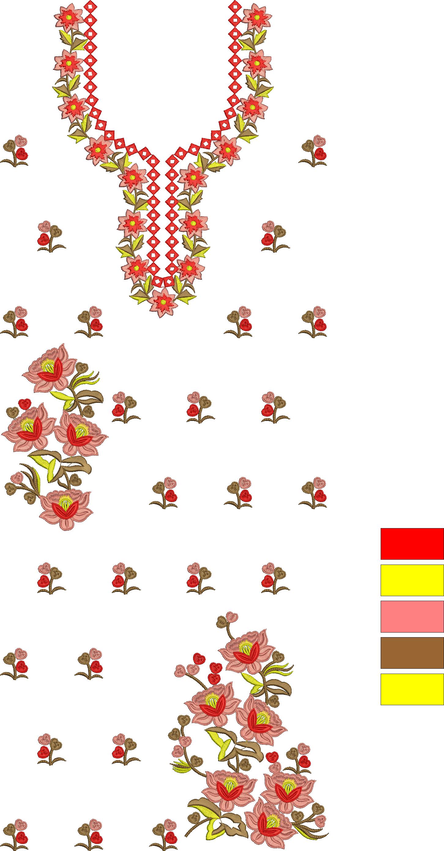 Full Part Woman Dress Embroidery Design, Free Suit Design (90)